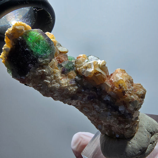 Rare spécimen de fluorite fantôme et de muscovite, Erongo, Namibie, 60 x 28 x 20 mm, n° 12117