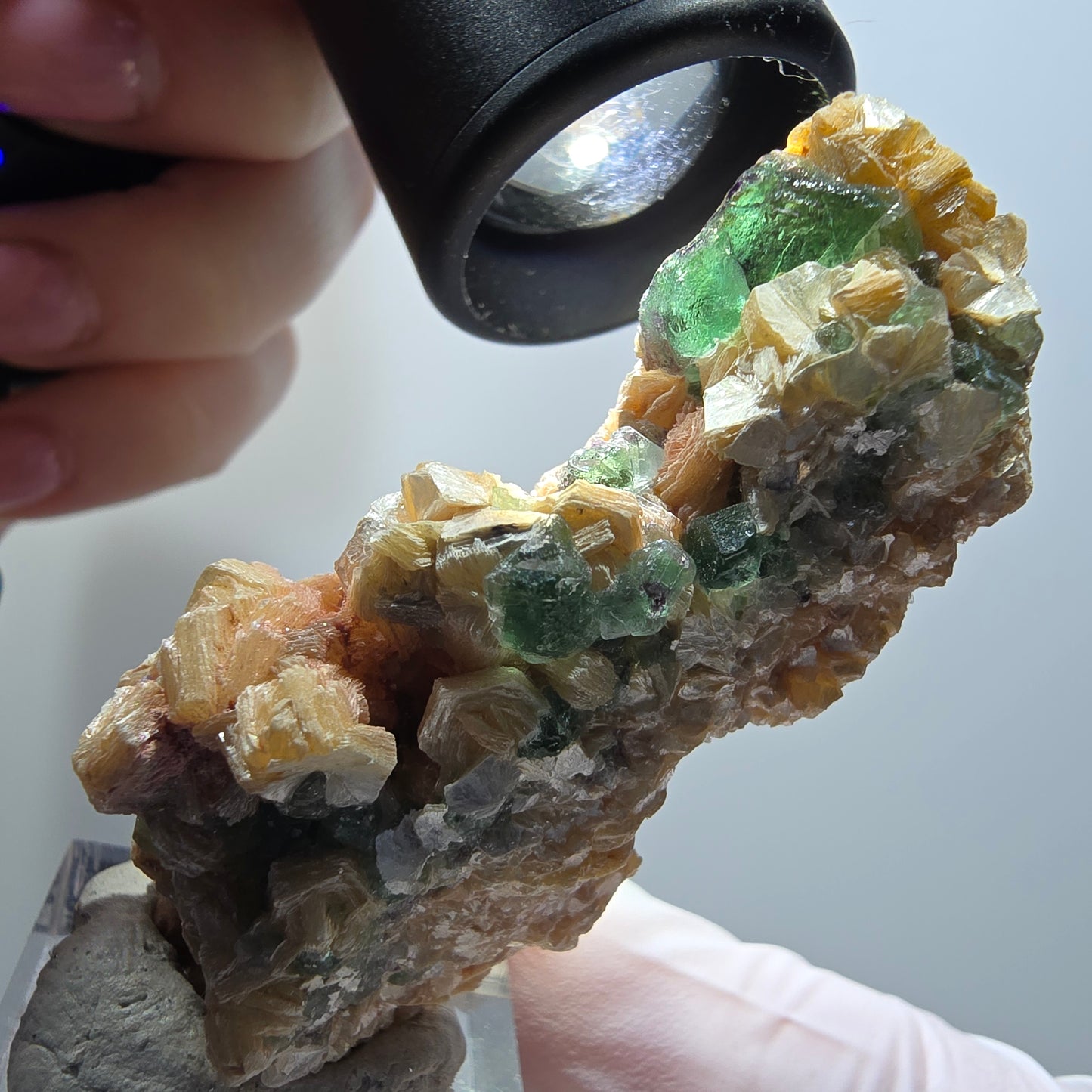 Rare phantom fluorite, muscovite specimen Erongo, Namibia 60*28*20mm #12117