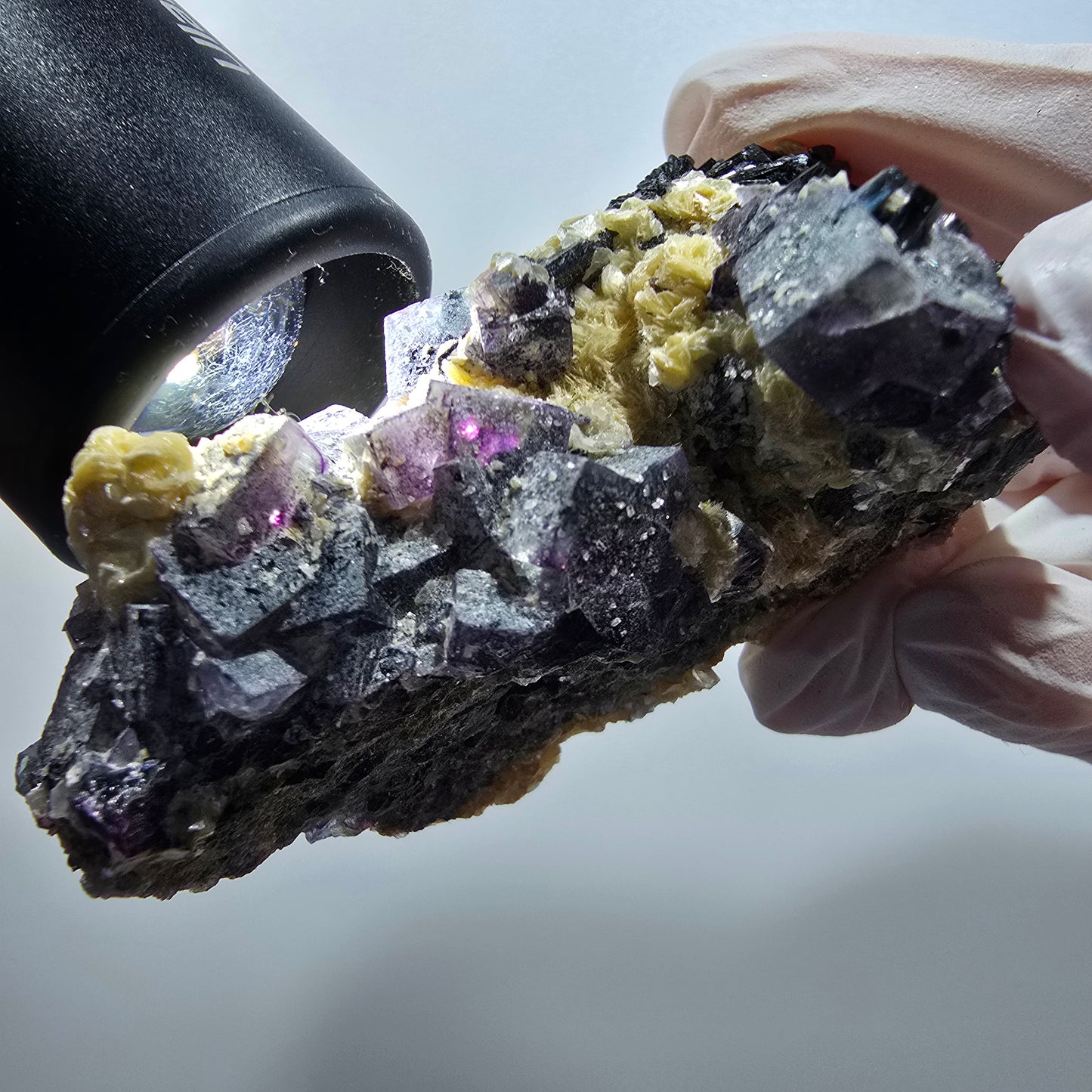 Colorful Phantom Fluorite, Schorl Tourmaline, Muscovite Specimen Erongo, Namibia 73*32*38mm #12121