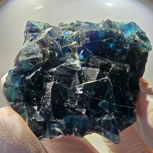 Phantom Fluorite Cube Specimen, blue Butterfly Pocket, Okorusu, Namibia 84*69*26mm