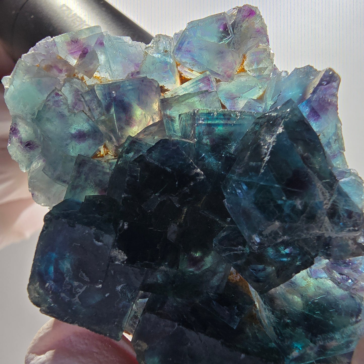 Phantom Fluorite Cube Specimen, blue Butterfly Pocket, Okorusu, Namibia 74*43*19mm