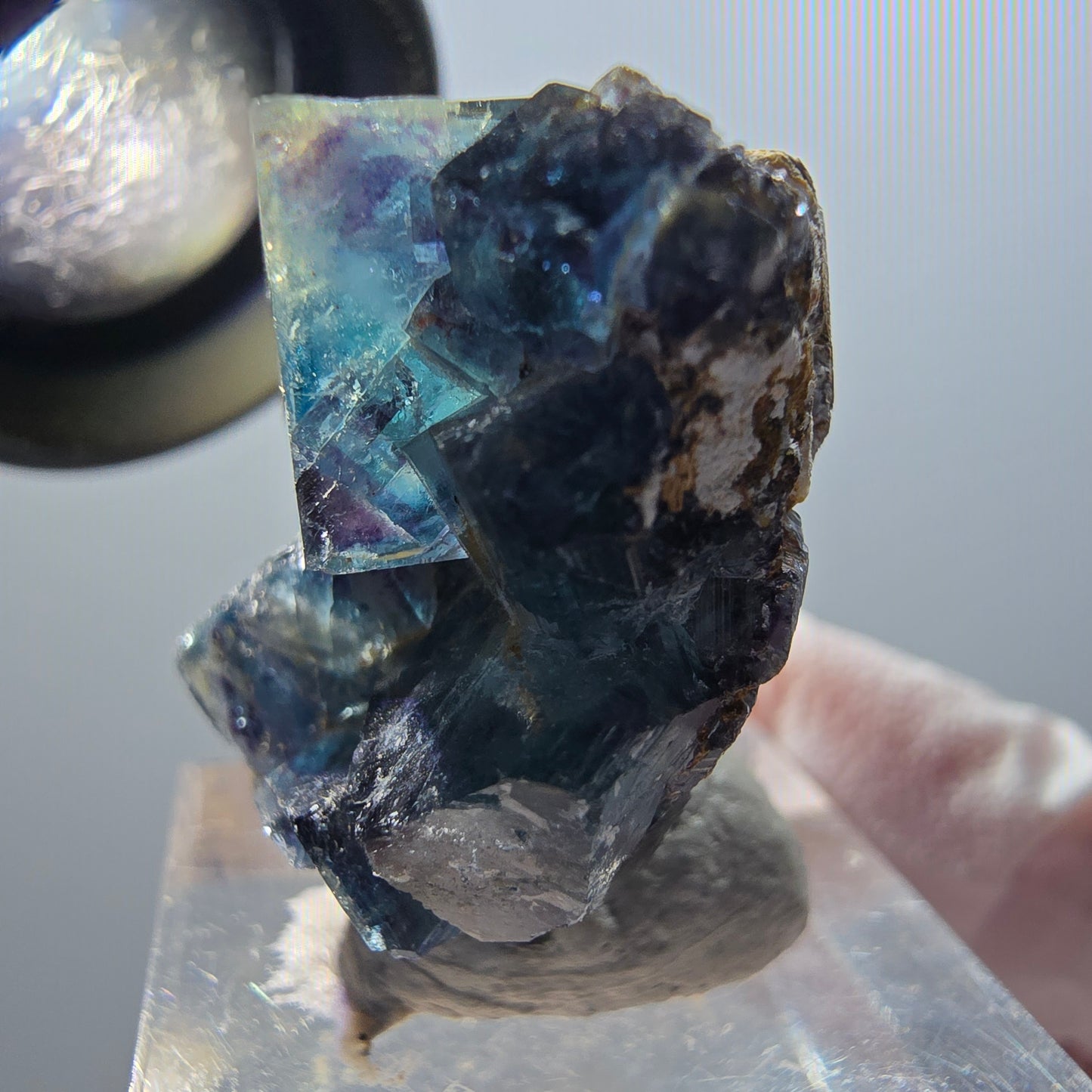 Phantom Fluorit Würfel Stufe, blau Butterfly Pocket, Okorusu, Namibia 31*27*18mm