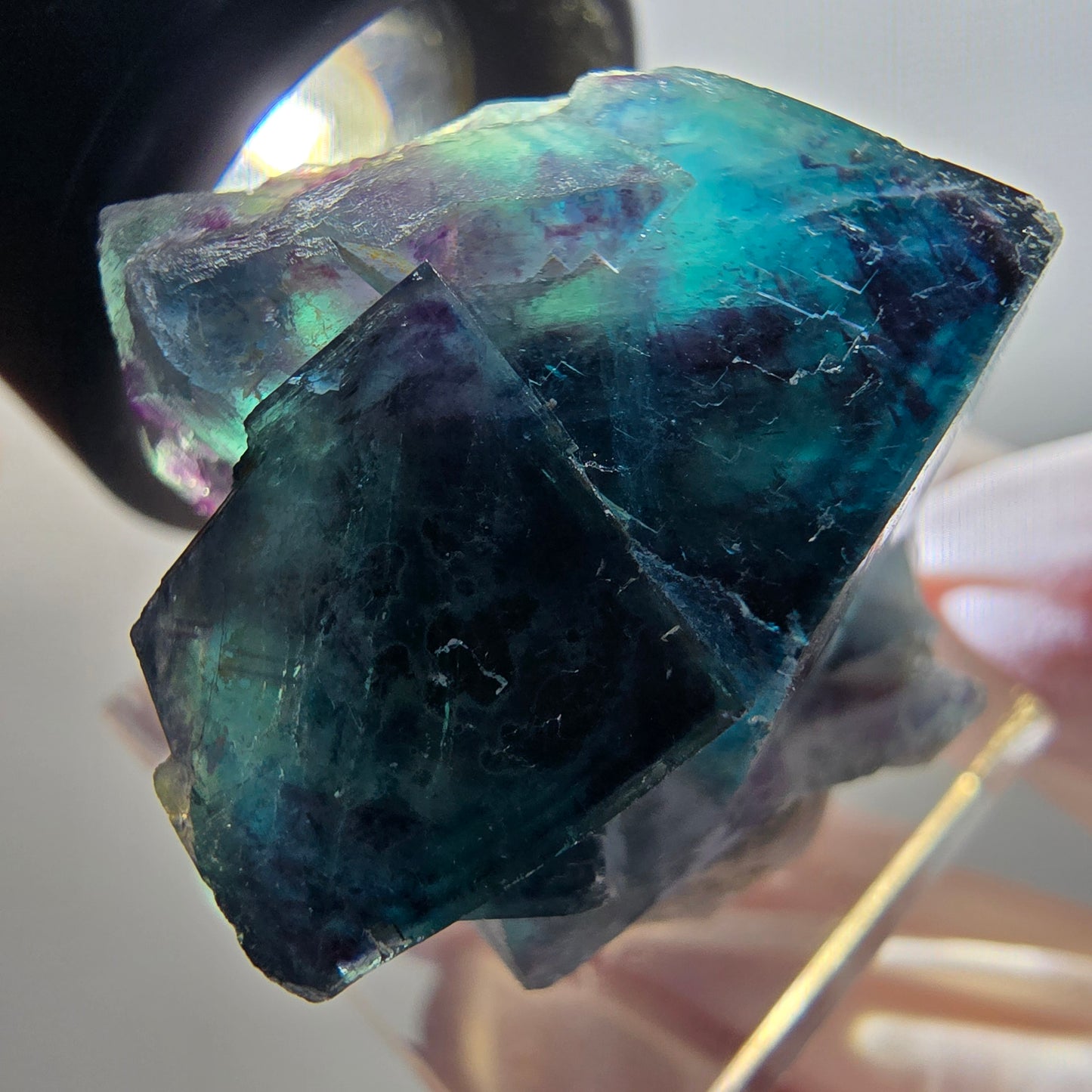 Phantom Fluorit Würfel Stufe, blau Butterfly Pocket, Okorusu, Namibia 29*26*18mm