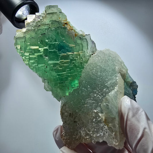 Große Phantom Fluorit, gestuft, Quarz Stufe Omehane, Brandberg Area, Namibia 115*61*51mm #12170