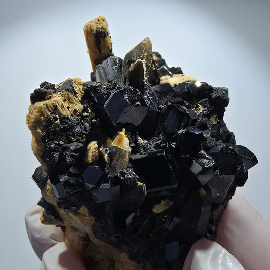 Seltene Schörl Turmalin, Rauchquarz, Orthoklas Stufe Erongo, Namibia 79*56*36mm #12173