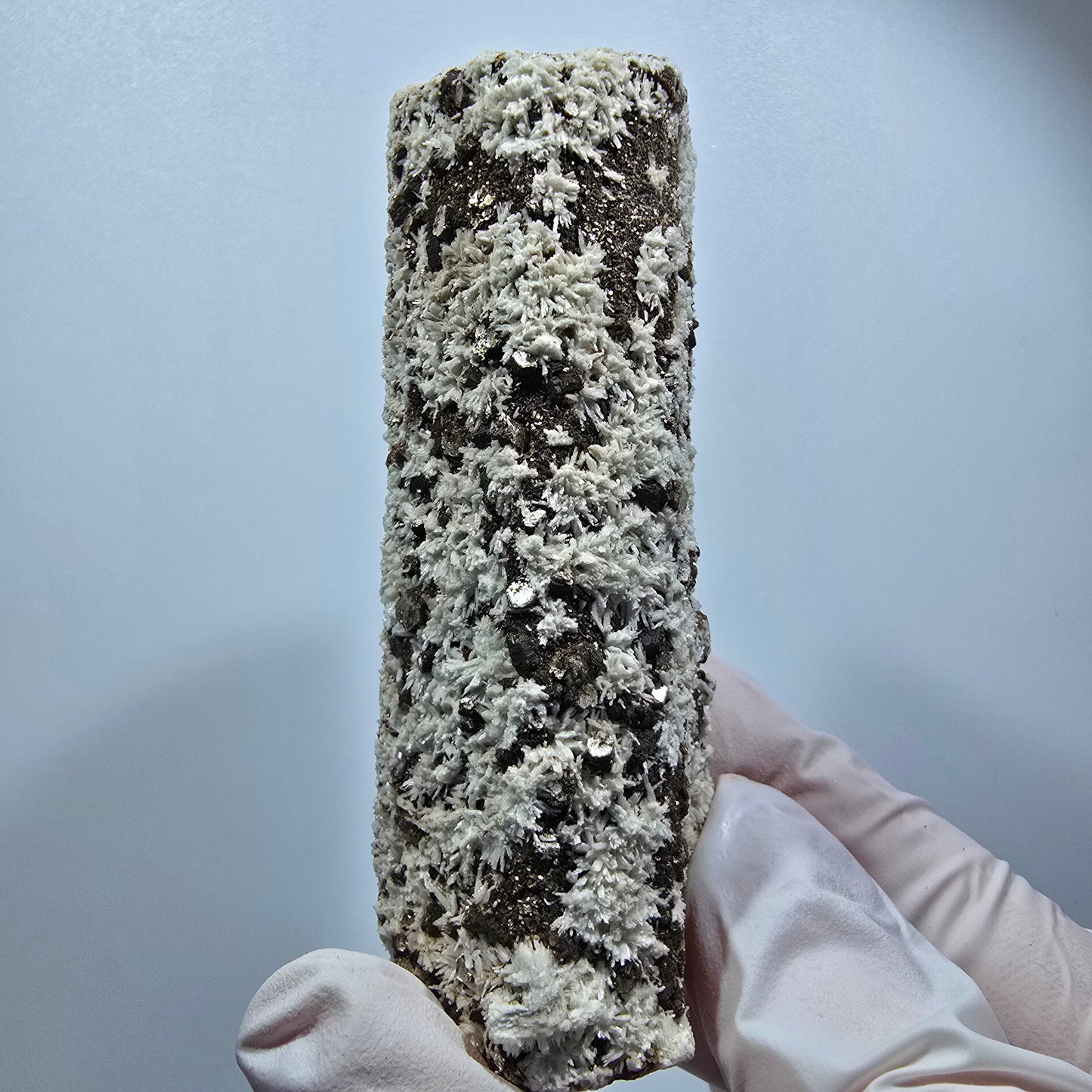 Schörl tourmaline, hyalite opal, muscovite, orthoclase Erongo, Namibia 83*32*29mm #12174