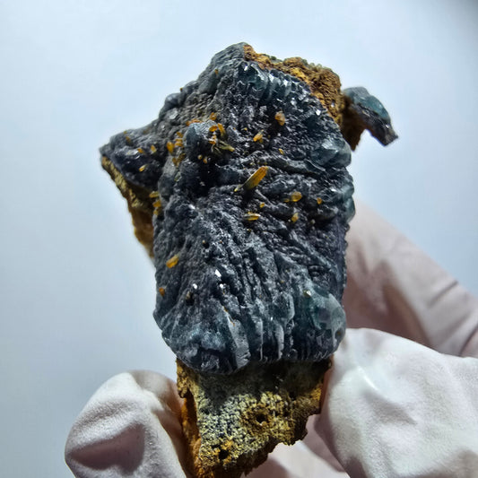 Seltene Fluorit, Schörl Turmalin, Orthoklas, Rauchquarz Stufe Erongo, Namibia 58*41*38mm #12182