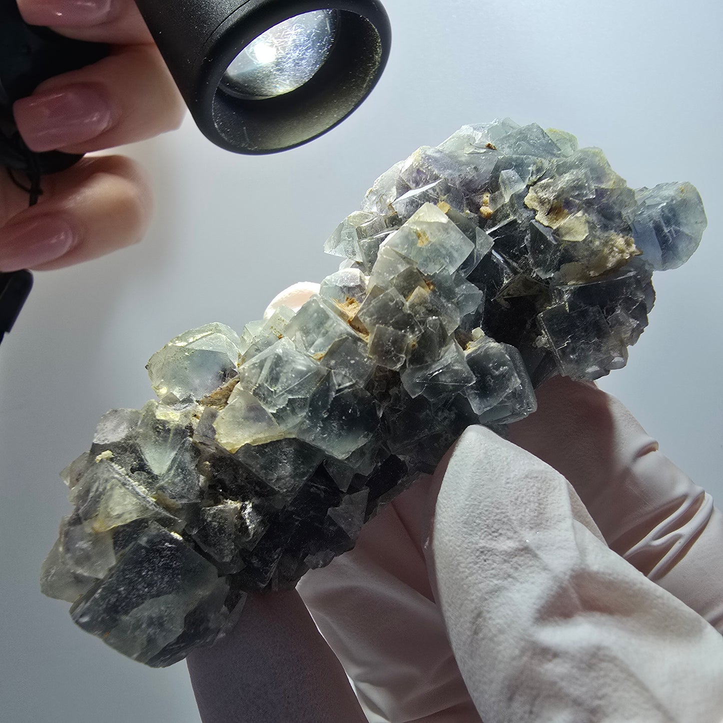 Rare cube de fluorite fantôme, spécimen d'orthose, Erongo, Namibie, 77*39*23 mm, n° 12194