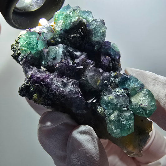 Seltene Fluorit, Schörl Turmalin, Orthoklas, Rauchquarz Stufe Erongo, Namibia 75*43*50mm #12197