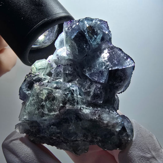 Seltene Phantom Fluorit Würfel Stufe, grün lila Okorusu, Namibia 55*44*24mm #12201