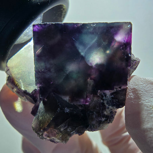 Phantom Fluorit Würfel Stufe, parkettiert, grün lila Okorusu, Namibia 41*34*23mm #12202