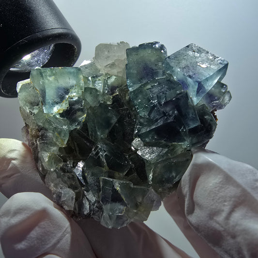 Phantom Fluorit Würfel, Quarz Stufe, parkettiert Okorusu, Namibia 54*48*30mm #12208