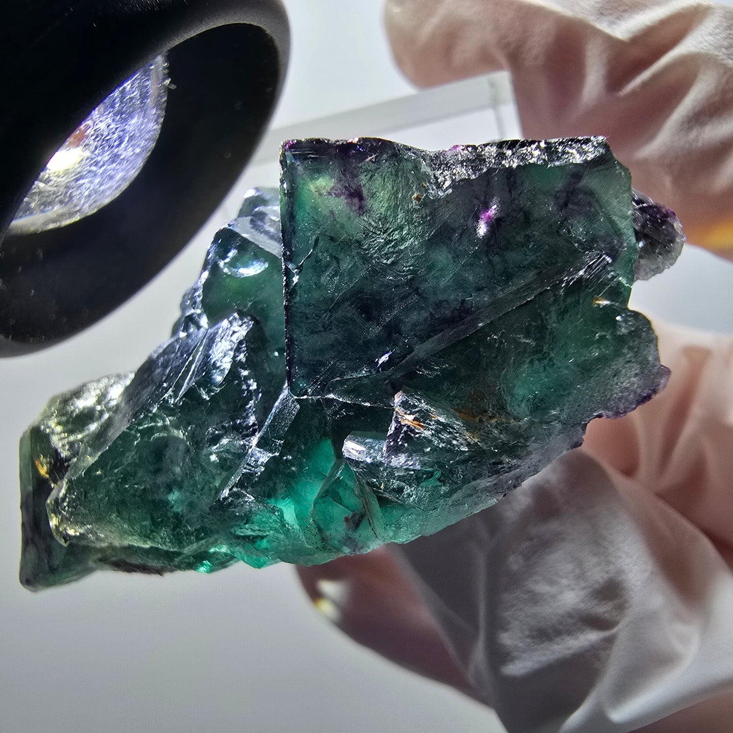 Rare spécimen de cube de fluorite fantôme, vert-violet, Okorusu, Namibie, 48*35*18 mm #12211
