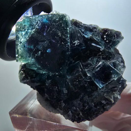 Seltene Phantom Fluorit Würfel Stufe, grün lila blau Okorusu, Namibia 47*38*23mm #12212