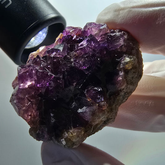 Sehr klare Phantom Fluorit Würfel Stufe, lila Okorusu, Namibia 45*36*19mm #12215