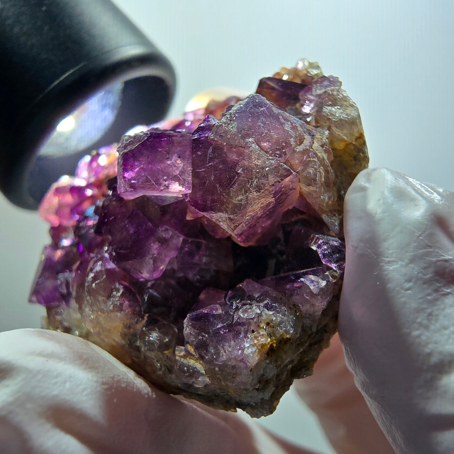 Spécimen cubique de fluorite fantôme très clair, violet Okorusu, Namibie 45*36*19mm #12215