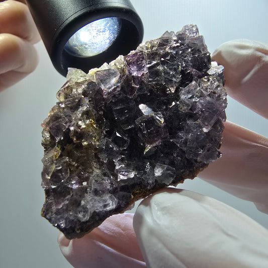 Seltene Phantom Fluorit Würfel Stufe, grün lila Okorusu, Namibia 56*36*14mm #12216