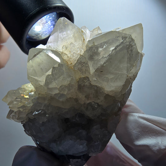 Phantom Fluorit Würfel, Quarz Stufe, grün lila Okorusu, Namibia 61*45*39mm #12220