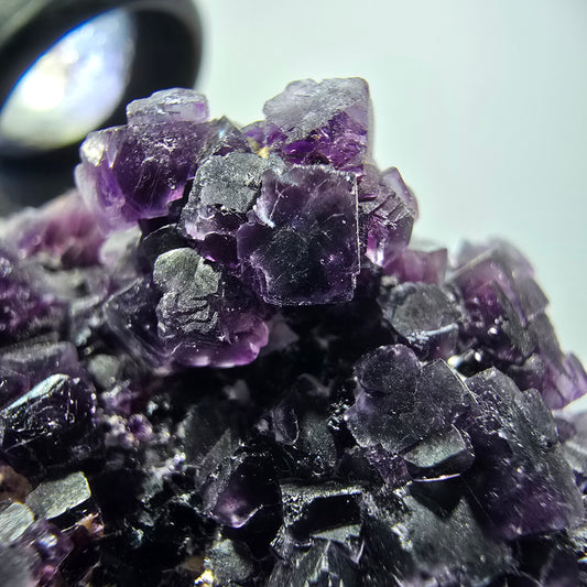 Seltene Phantom Fluorit Würfel, Quarz Stufe, lila Okorusu, Namibia 70*57*47mm #12223