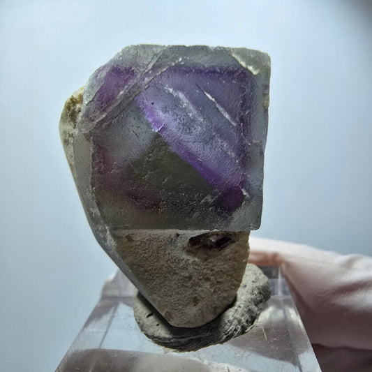 Phantom Fluorit Würfel, Quarz Stufe, grün lila Omehane, Namibia 32*27*23mm #12251