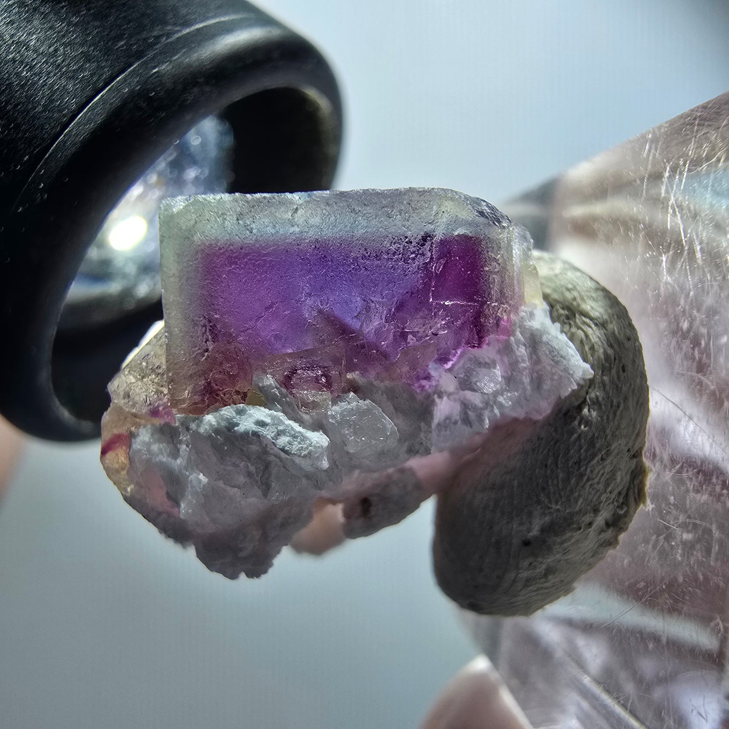 Phantom Fluorite Cube, Quartz Specimen, Green Purple Omehane, Namibia 25*21*16mm #12253