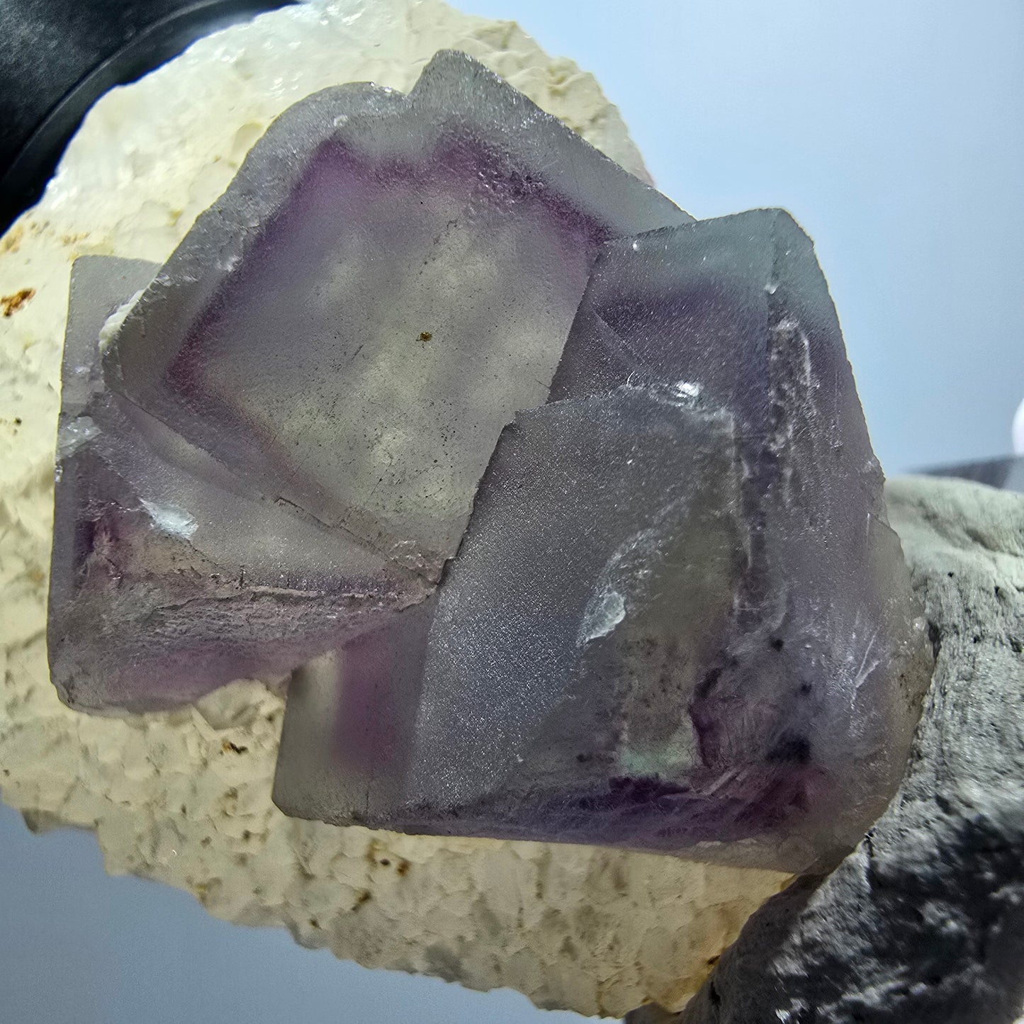 Cube de fluorite fantôme, spécimen de quartz, omehane vert-violet, Namibie 42*35*24 mm #12263