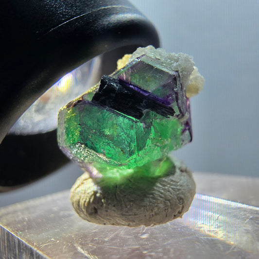 Phantom Fluorit, Schörl Turmalin, Hyalit Opal, Muskovit Erongo, Namibia 15*12*11mm #12337
