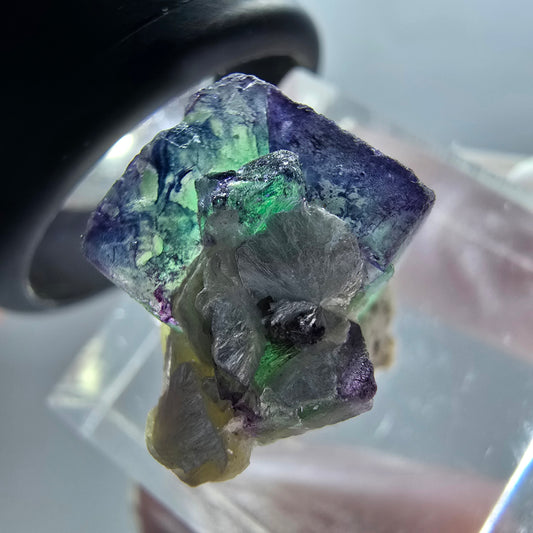 Phantom Fluorit, Schörl Turmalin, Muskovit Stufe Erongo, Namibia 18*15*11mm #12343