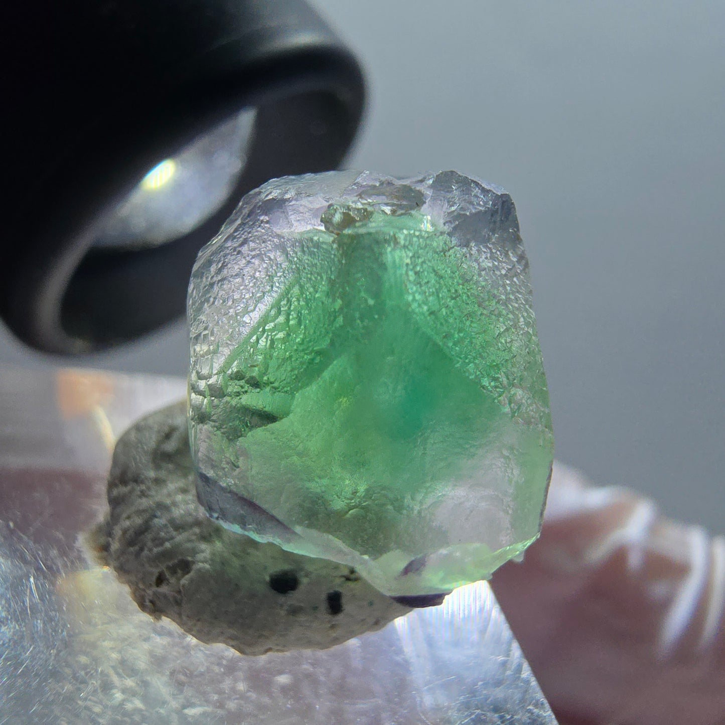 Seltene Phantom Fluorit, Muskovit Stufe Erongo, Namibia 15*13*12mm #12344