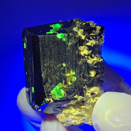 Schörl Turmalin, Hyalit Opal, Rauchquarz, Orthoklas Erongo, Namibia 47*45*35mm #12403