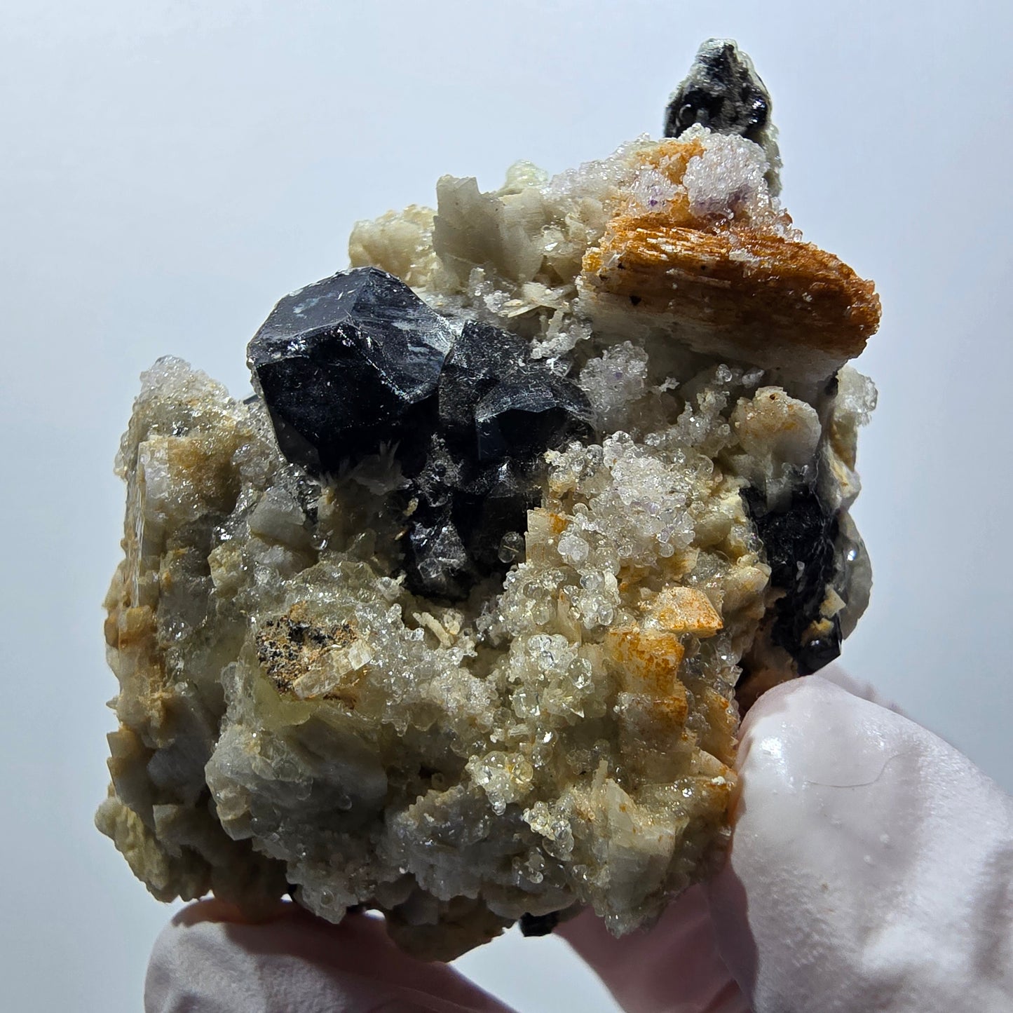 Rare Schorl Tourmaline, Hyalite Opal, Orthoclase Erongo, Namibia 65*48*36mm #12405