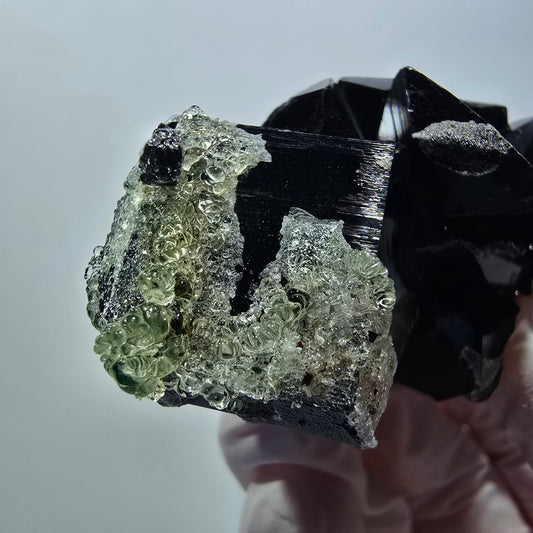 Rare Schorl Tourmaline, Hyalite Opal Specimen Erongo, Namibia 67*35*26mm #12417
