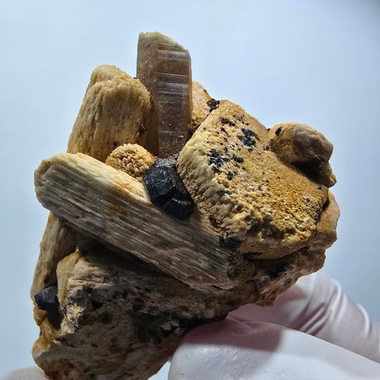 Seltene Schörl Turmalin, Rauchquarz, Orthoklas Stufe Erongo, Namibia 51*39*26mm #12441