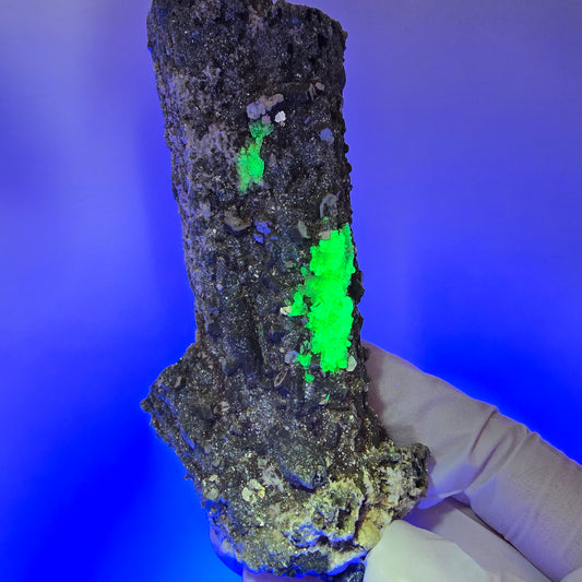 Große Schörl Turmalin, Hyalit Opal, Muskovit Stufe Erongo, Namibia 110*51*39mm #12475