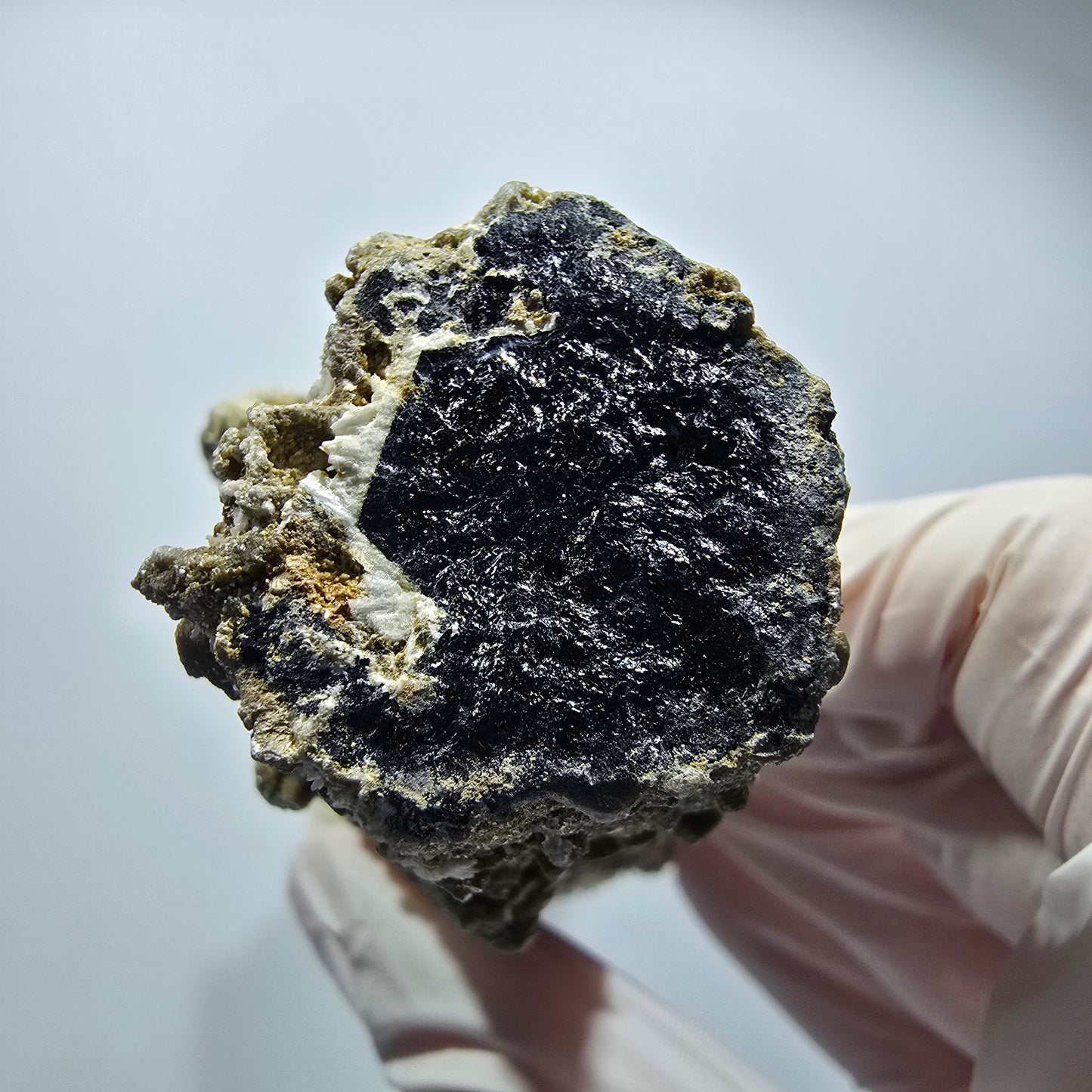 Large Schorl Tourmaline, Hyalite Opal, Muscovite Specimen Erongo, Namibia 149*53*41mm #12478