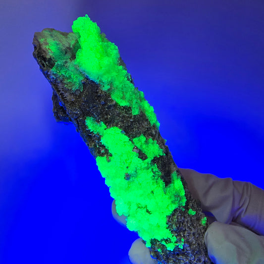 Große Schörl Turmalin, Hyalit Opal, Muskovit Stufe Erongo, Namibia 116*41*32mm #12481