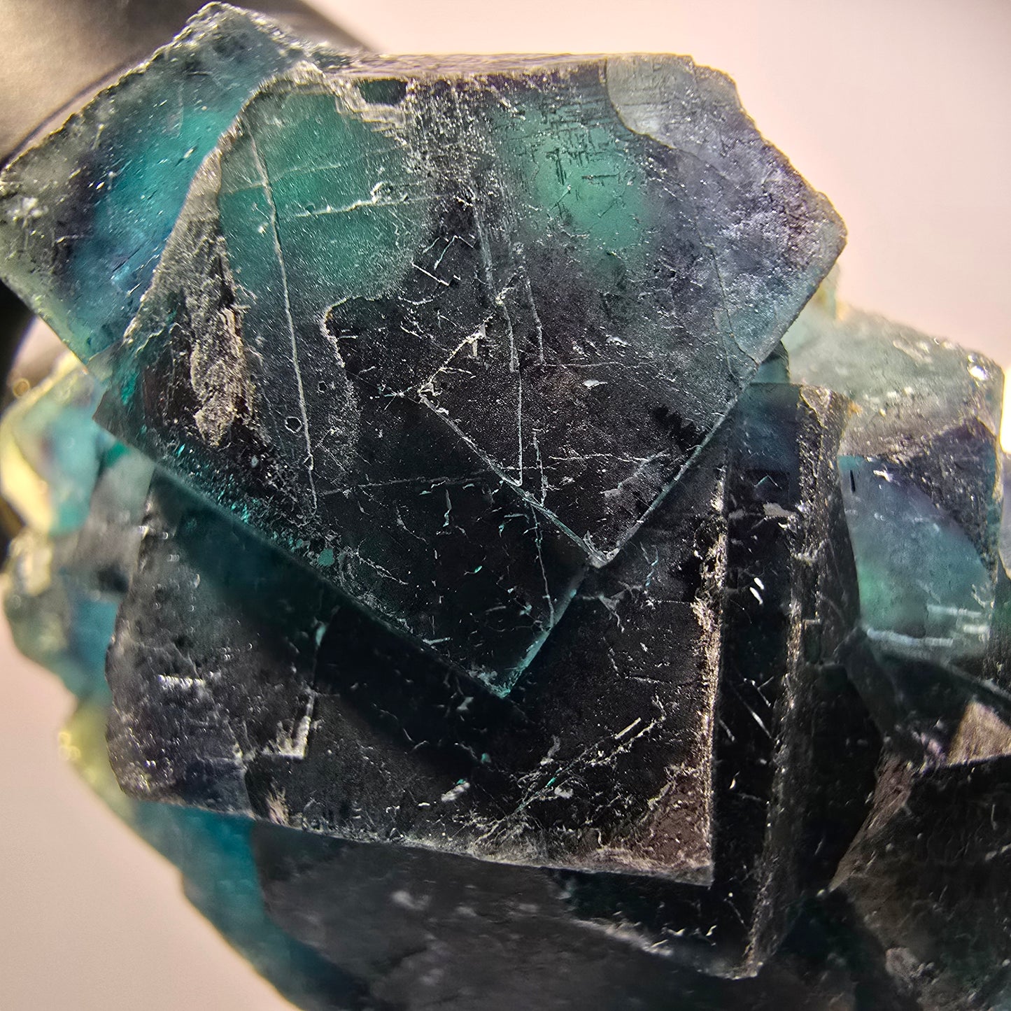 Spécimen de cubes de fluorite fantôme, Pocket Butterfly bleu, Okorusu, Namibie 49*41*23mm #12505