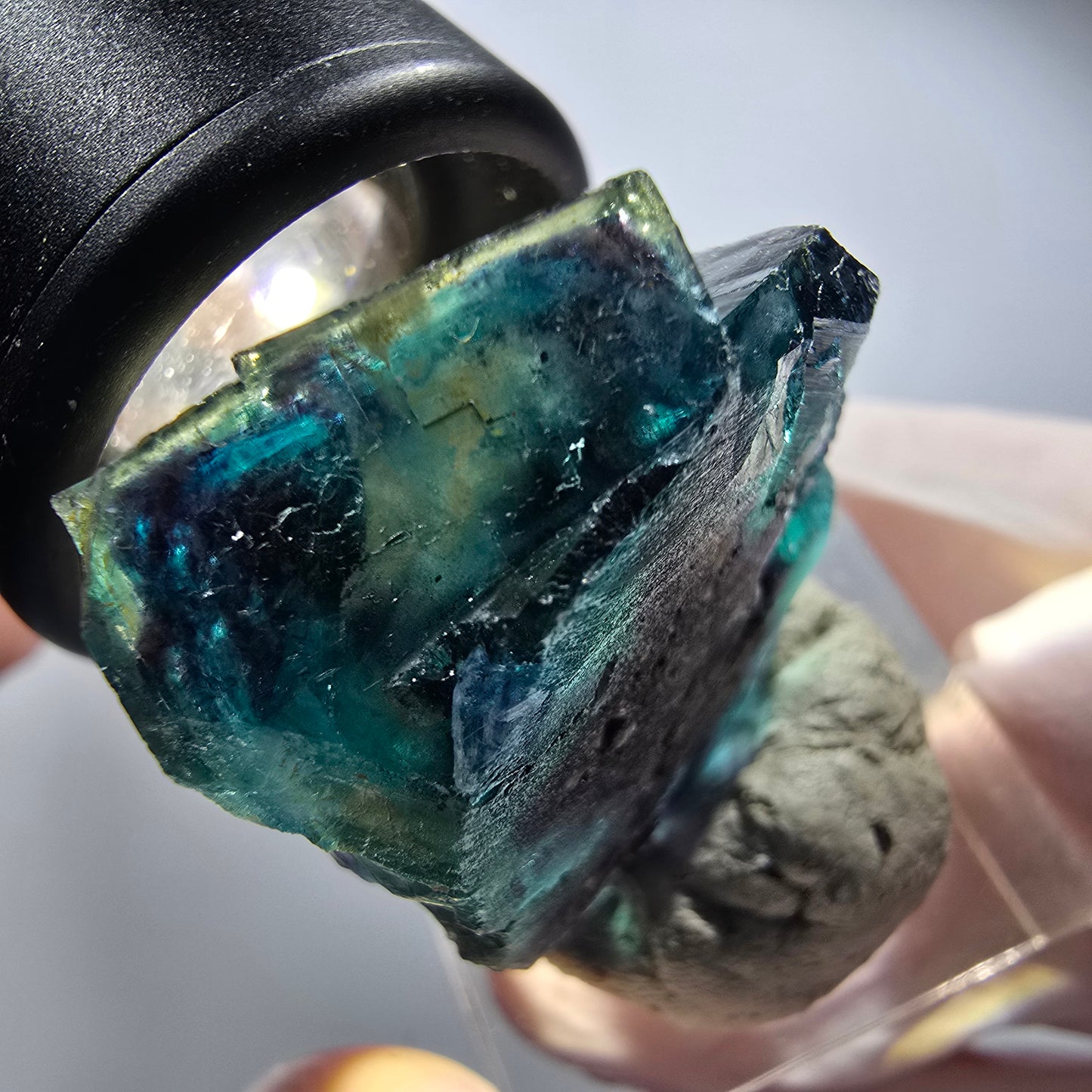 Spécimen de cubes de fluorine fantôme, bleu Butterfly Pocket, Okorusu, Namibie 34*27*19mm #12512