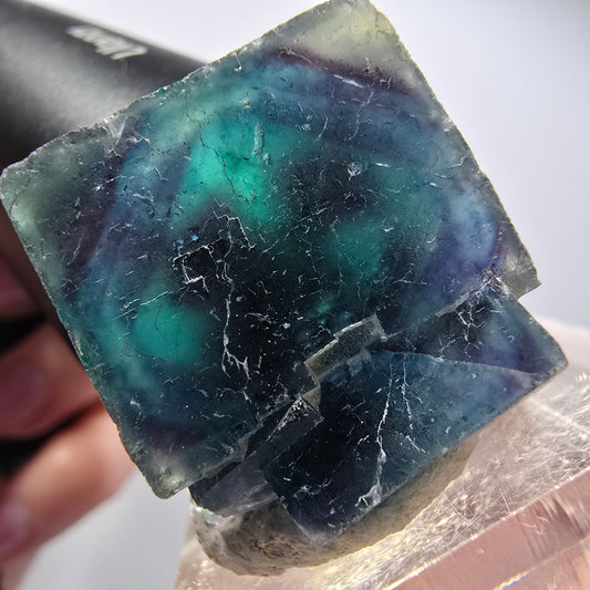 Phantom Fluorit Würfel Stufe, blau Butterfly Pocket, Okorusu, Namibia 32*28*21mm #12513