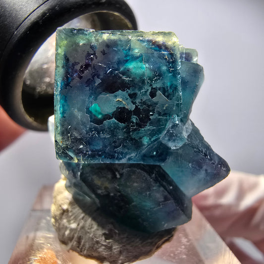 Phantom Fluorit Würfel Stufe, blau Butterfly Pocket, Okorusu, Namibia 27*25*16mm #12518