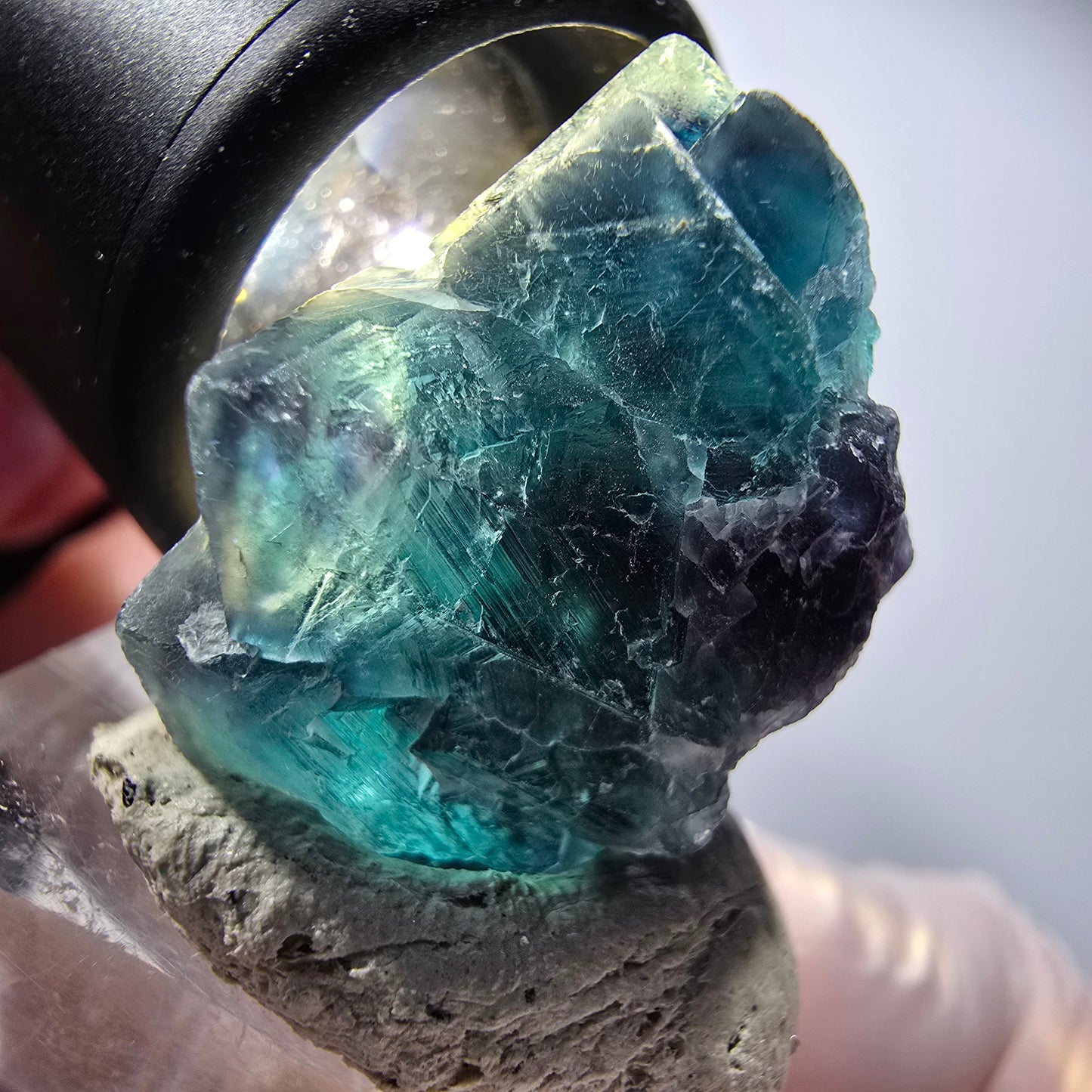 Spécimen de cubes de fluorite fantôme, Pocket Butterfly bleue, Okorusu, Namibie 27*25*16mm #12518