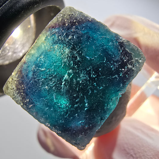 Phantom Fluorit Würfel Stufe, blau Butterfly Pocket, Okorusu, Namibia 22*18*16mm #12519