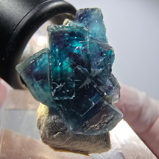 Phantom Fluorit Würfel Stufe, blau Butterfly Pocket, Okorusu, Namibia 27*21*16mm #12520