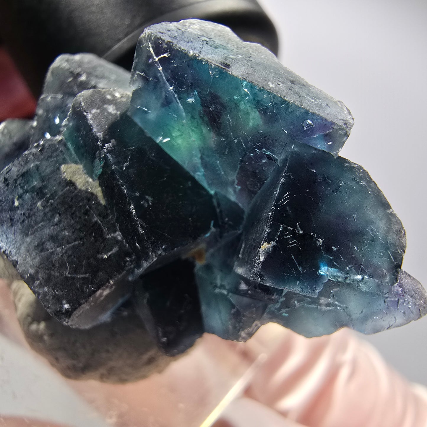 Phantom Fluorite cube specimen, blue Butterfly Pocket, Okorusu, Namibia 36*27*19mm #12521
