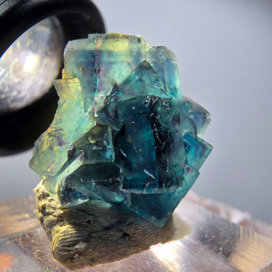 Phantom Fluorit Würfel Stufe, blau Butterfly Pocket, Okorusu, Namibia 20*19*13mm #12523