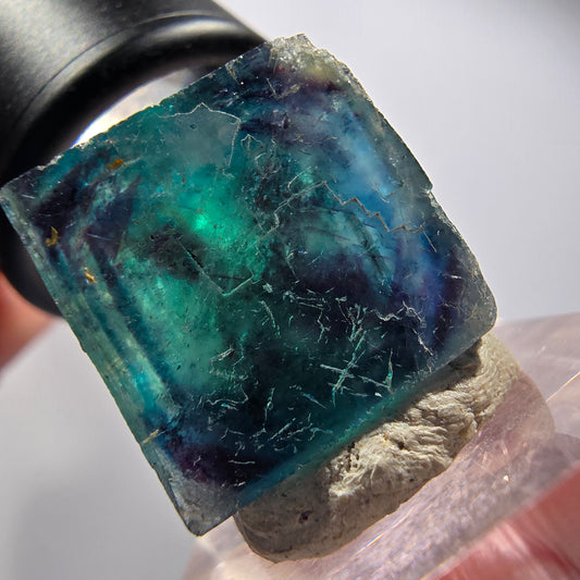 Phantom Fluorit Würfel Stufe, blau Butterfly Pocket, Okorusu, Namibia 23*23*15mm #12534