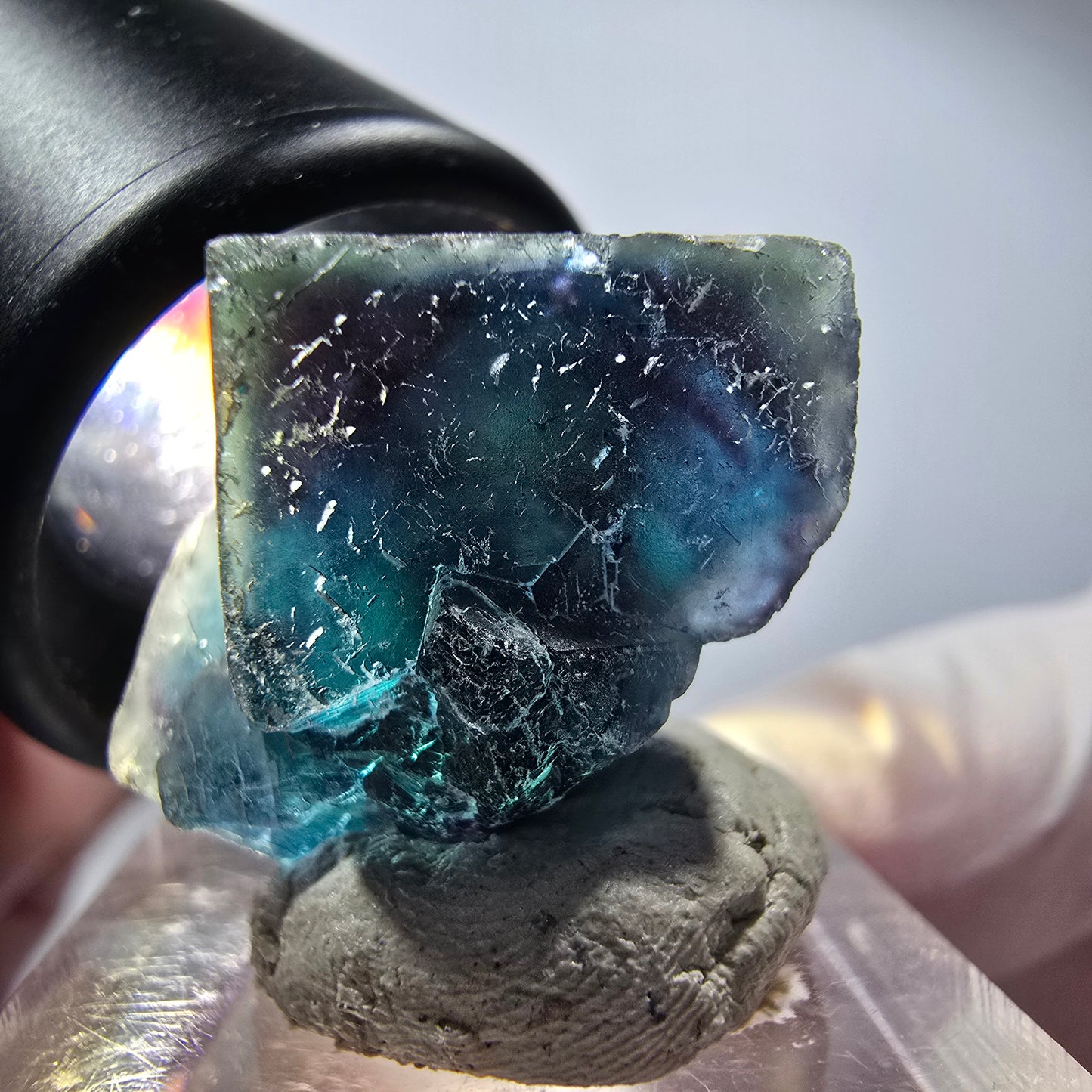 Phantom Fluorit Würfel Stufe, blau Butterfly Pocket, Okorusu, Namibia 30*23*18mm #12535