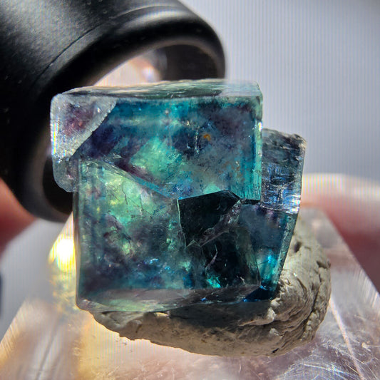 Phantom Fluorit Würfel Stufe, blau Butterfly Pocket, Okorusu, Namibia 21*18*12mm #12539