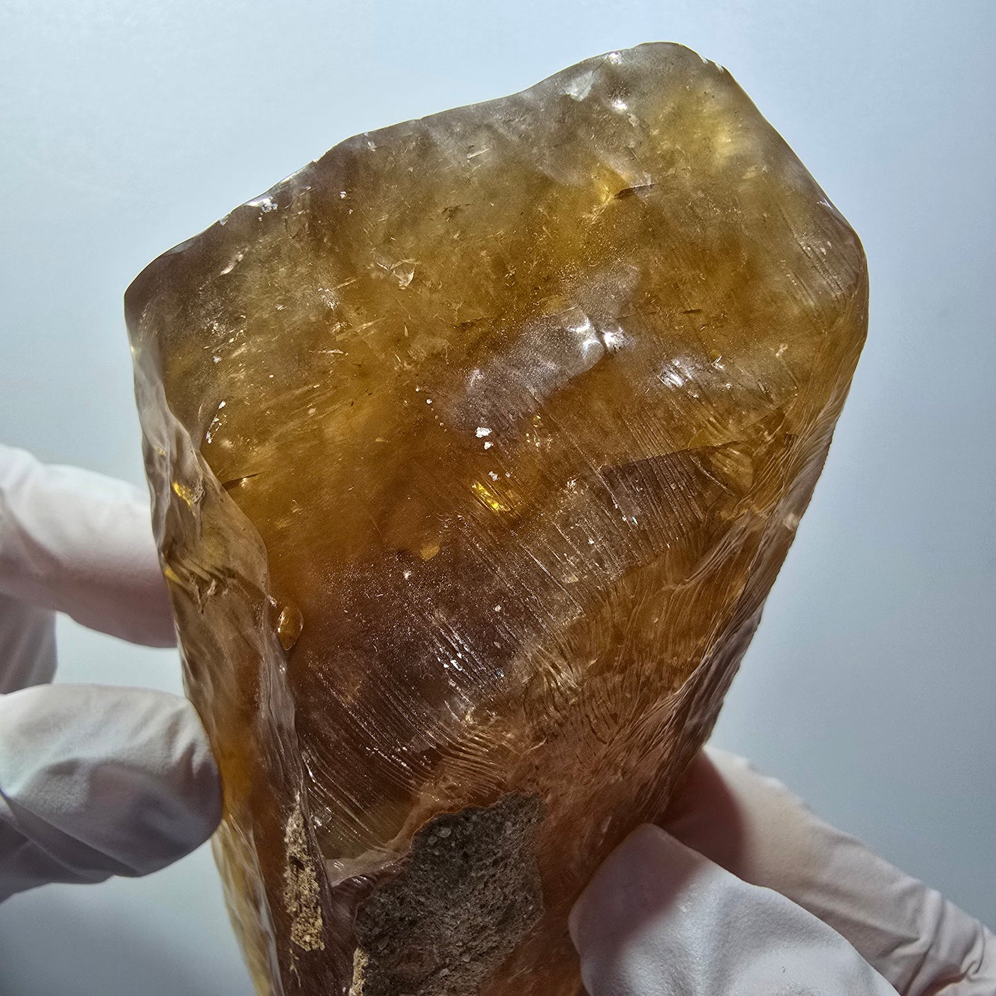 Large Natural Honey Calcite Crystal, Yellow Orange Erongo Namibia 112*72*63mm #12560