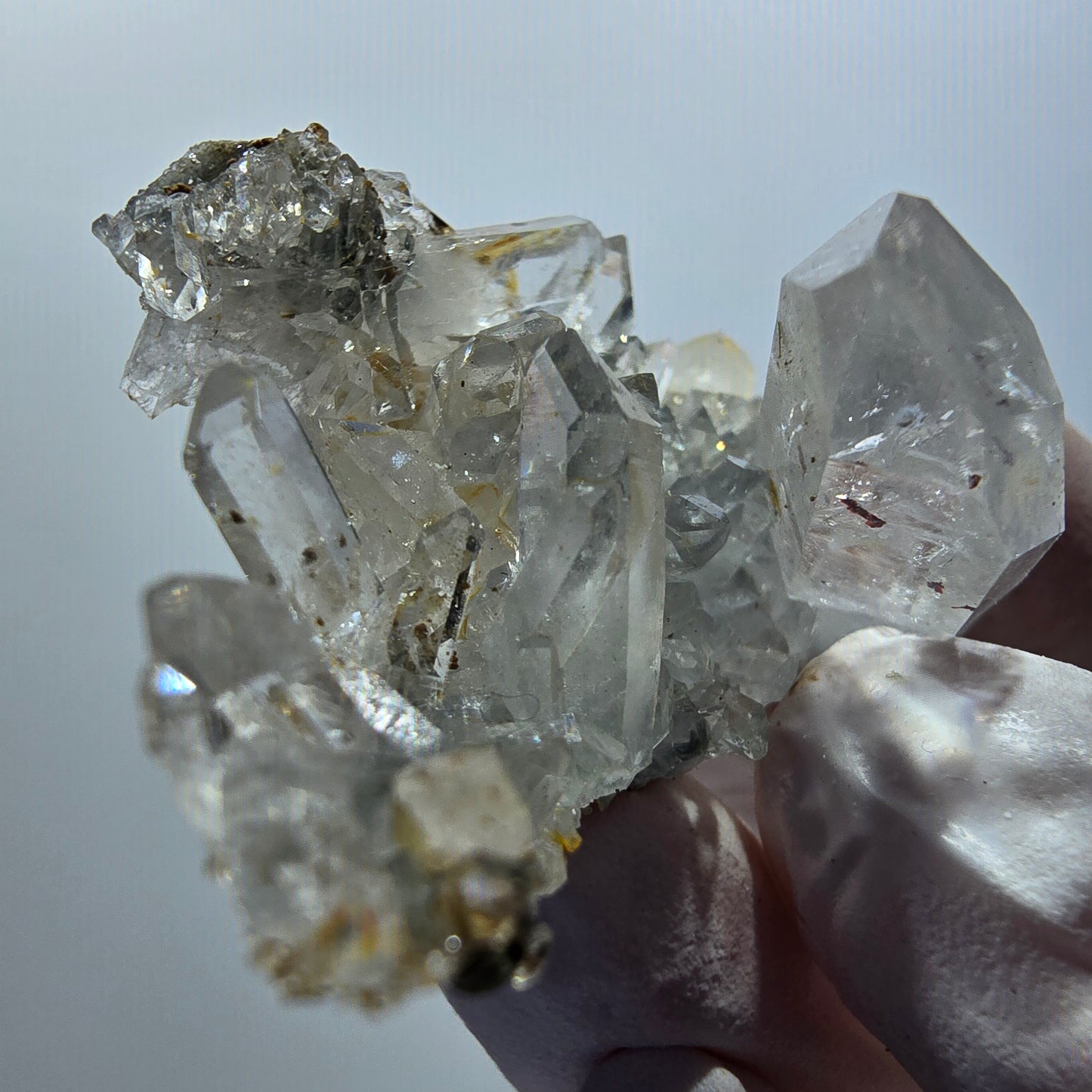 Starburst Quarz mit Hämatit, Chlorit auf Matrix Streep Mine Goboboseb, Namibia 57*35*22mm #12606